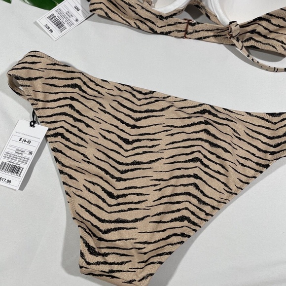 NWT Shade‎ & Shore [ 32B ] Bikini Top + Cheeky Bottom [ Small ] Animal Lurex - Picture 11 of 12